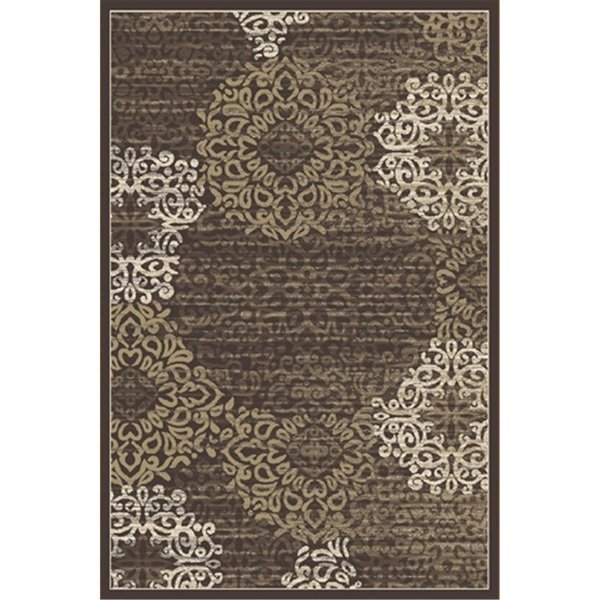 Radici 3471-0045-BROWN Pisa Round Brown Contemporary Turkey Area Rug- 7 ft. 10 in. 3471/0045/BROWN